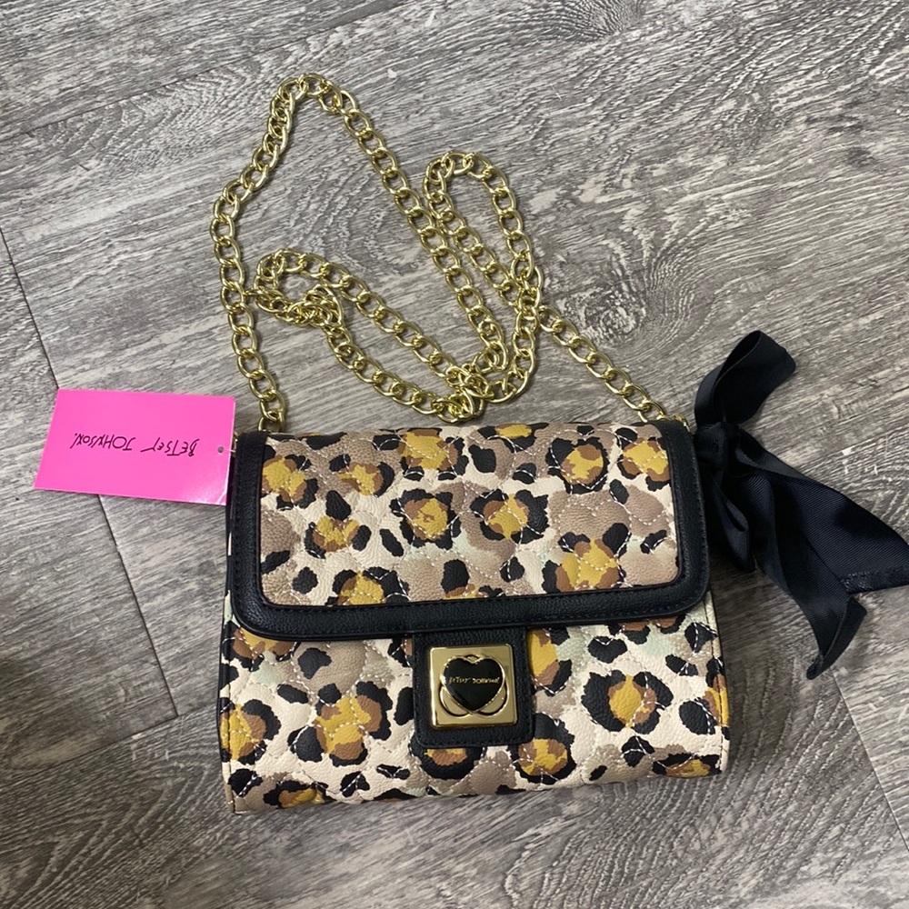 Betsey Johnson Leopard Heart Purse - NWT